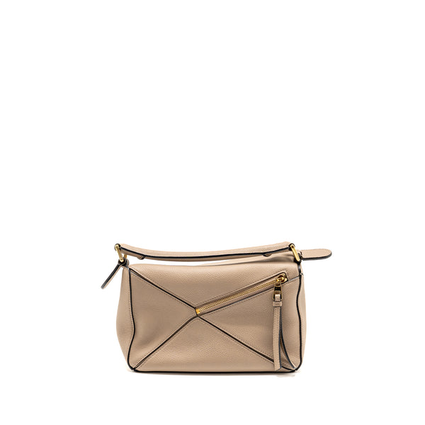 Loewe Small Puzzle Bag Soft Grained Calfskin Sand GHW