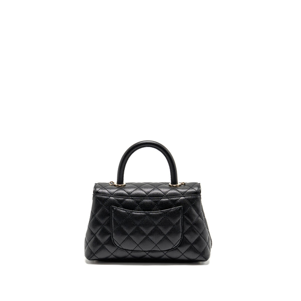 Chanel Small Coco Handle Caviar Black LGHW (microchip)