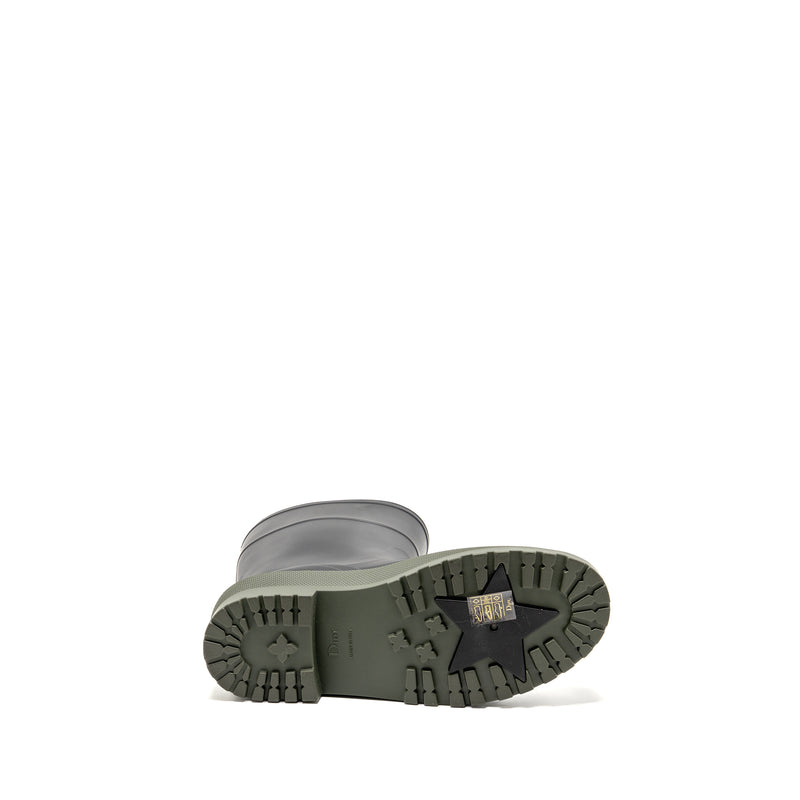 Dior Size 39 Diorunion Rain Boot Rubber Black/Dark Green