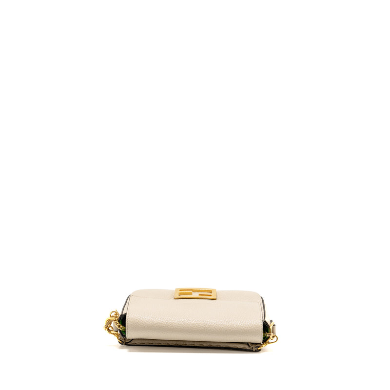 Fendi Mini Baguette Bag Calfskin Light Beige/Green GHW