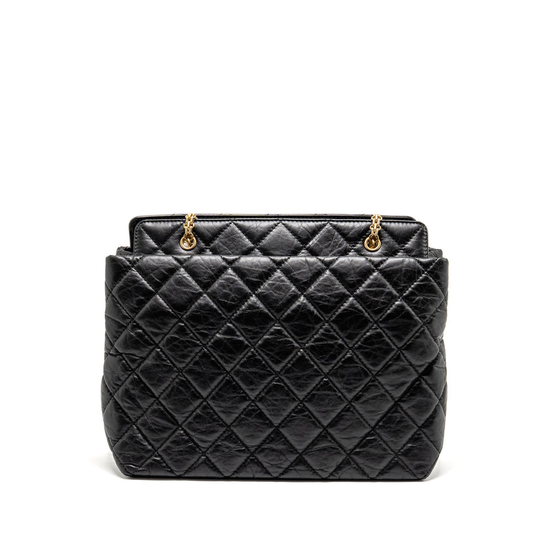 Chanel 2.55 Reissue Tote Bag Quilted Aged Calfskin Black GHW