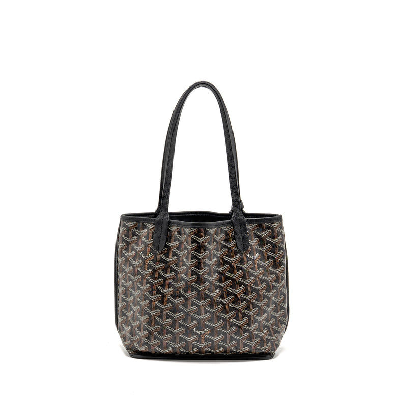 Goyard Mini Anjou Tote Goyardine Canvas/ Calfskin Black SHW