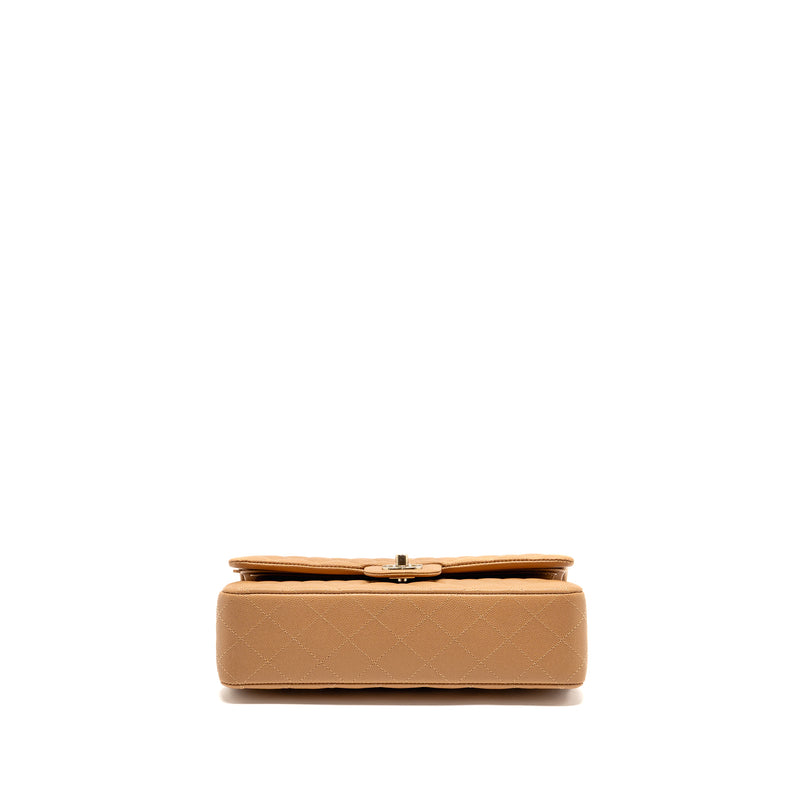 Chanel Medium Classic Double Flap Bag Caviar Caramel LGHW(microchip)