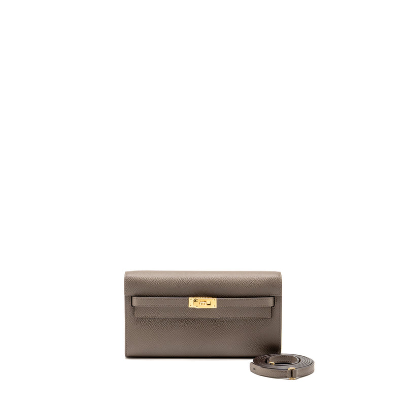 Hermes Kelly to Go Epsom Gris Etain GHW Stamp K