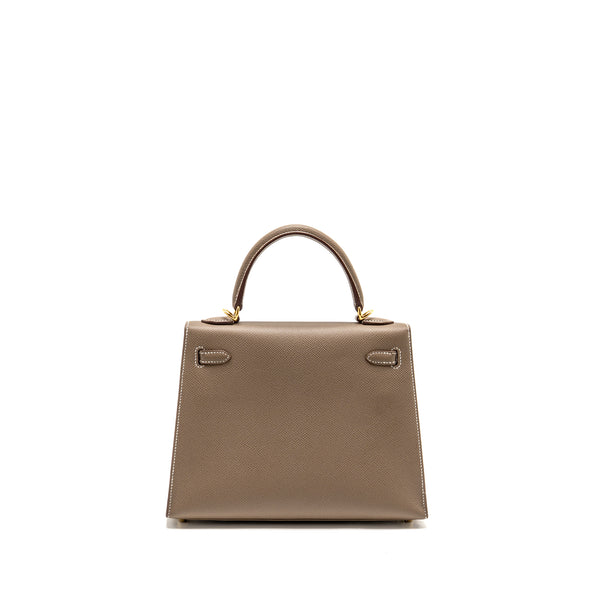 Hermes Kelly 25 Epsom Etoupe GHW Stamp W