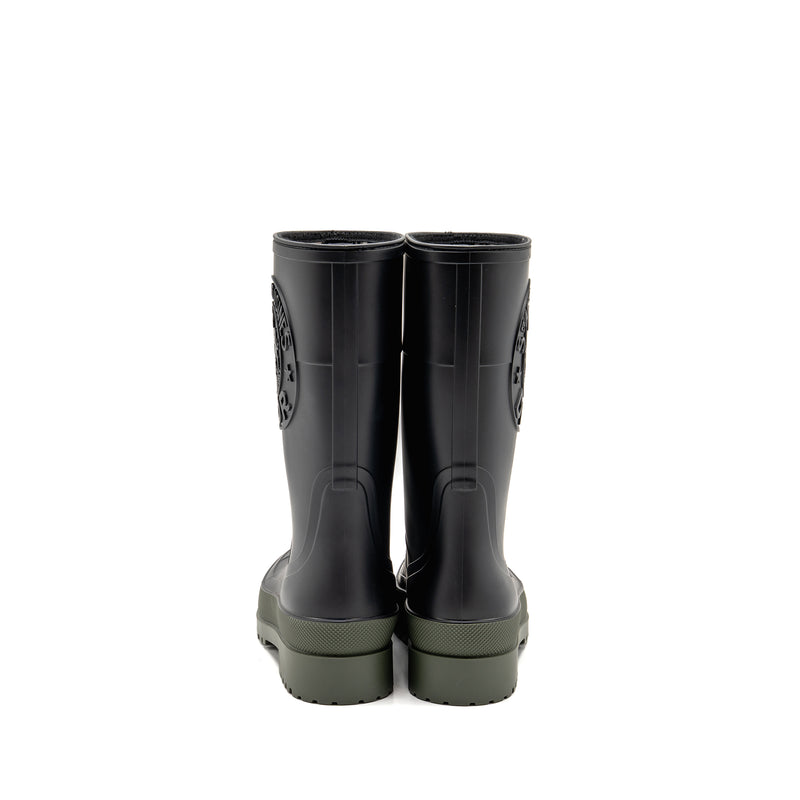 Dior Size 39 Diorunion Rain Boot Rubber Black/Dark Green