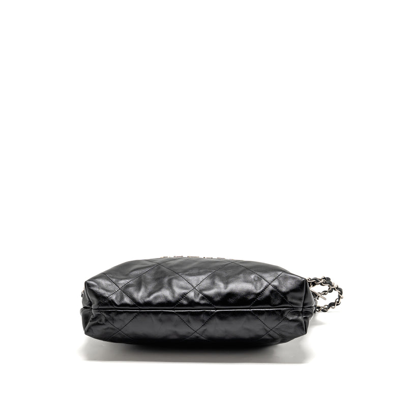 Chanel Small 22 Shiny Calfskin Black SHW (Microchip)