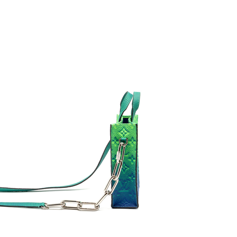 Louis Vuitton Petit Sac Plat XS Virgil Abloh Taurillon Illusion Blue/Green SHW