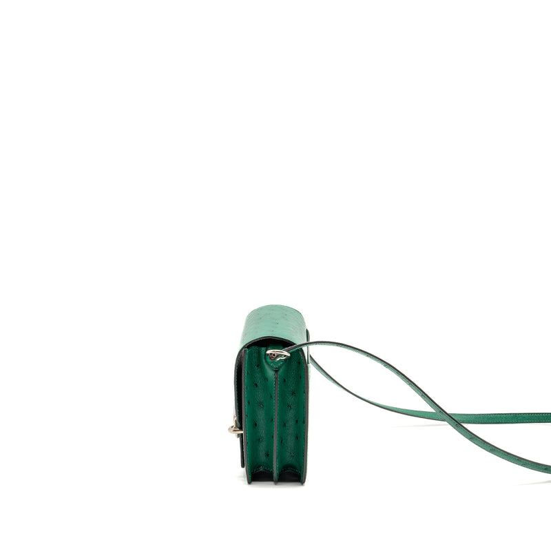 Hermes Mini Roulis Ostrich vert Verona SHW stamp A