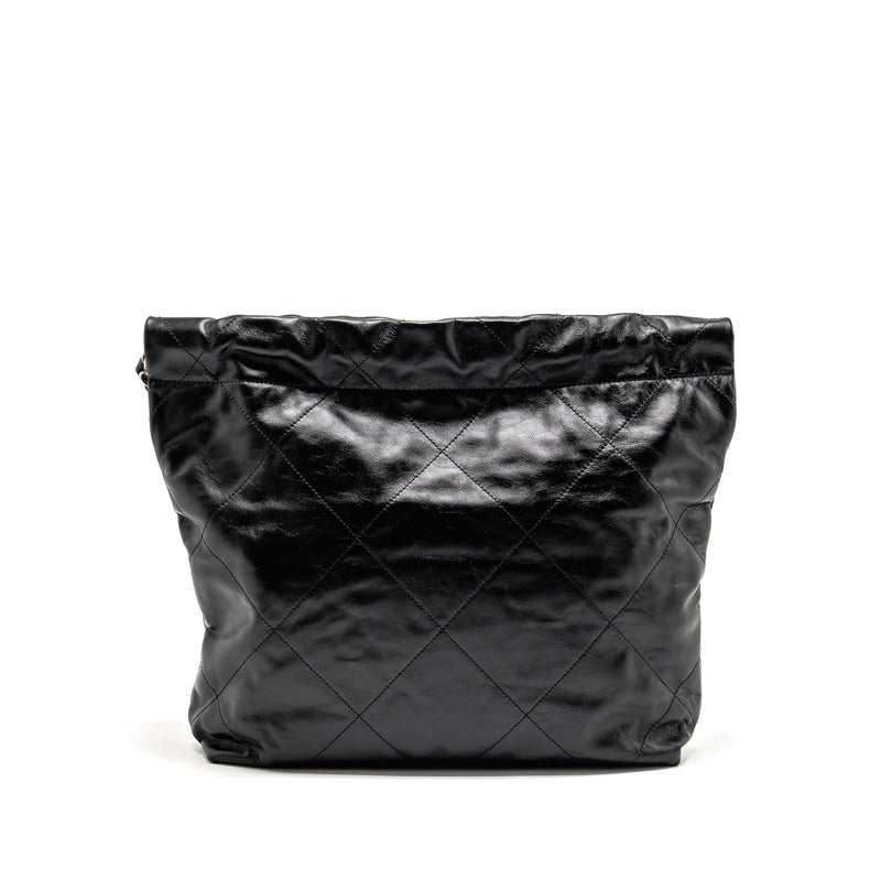 Chanel Small 22 Shiny Calfskin Black SHW (Microchip)