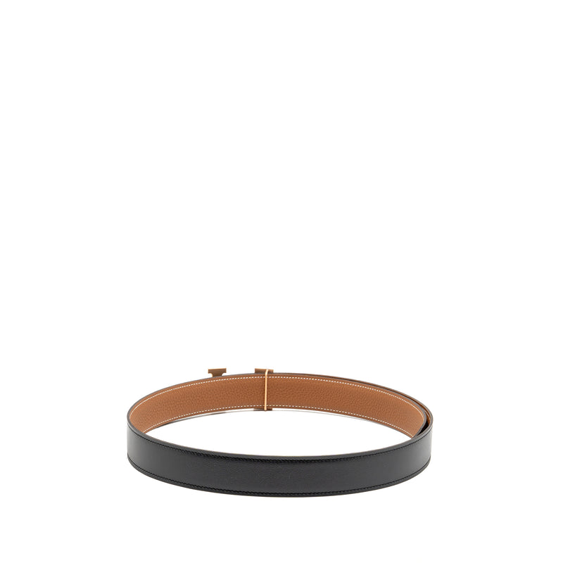 Hermes size 100 constance 32mm reversible belt box/clemence black/gold RGHW stamp K