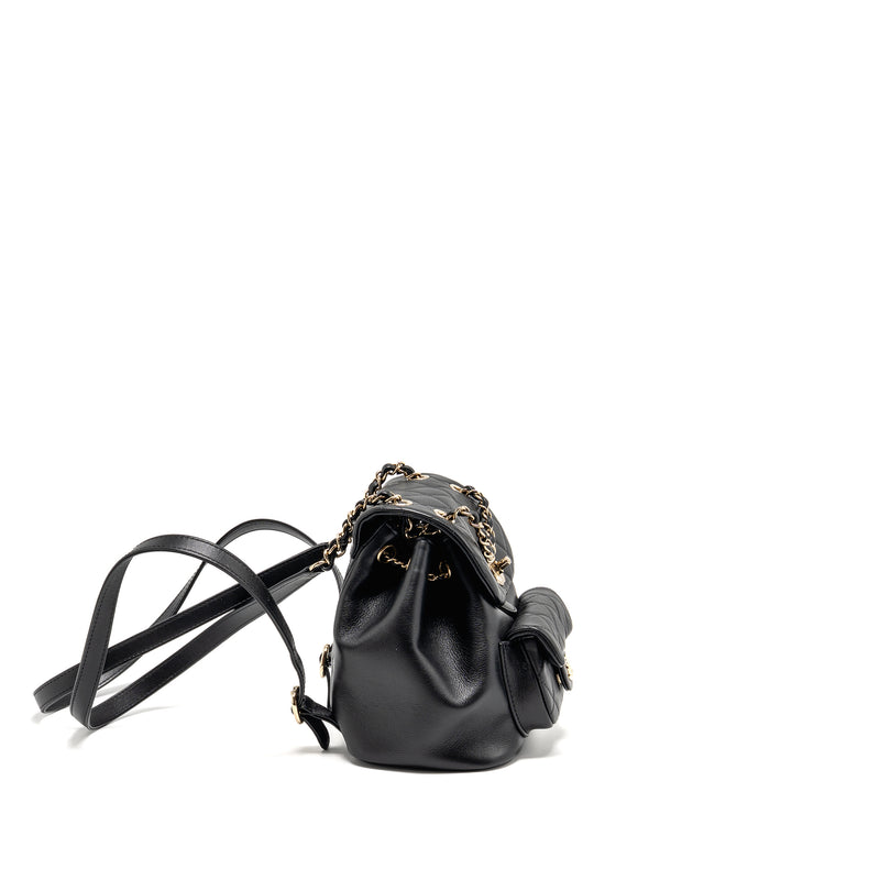 Chanel Mini Duma Backpack calfskin black LGHW (microchip)