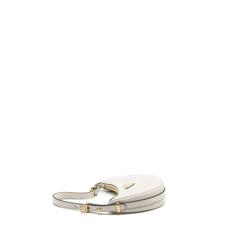 Prada Arqué Small Shoulder Bag Calfskin White GHW