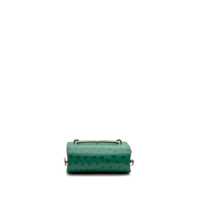 Hermes Mini Roulis Ostrich vert Verona SHW stamp A