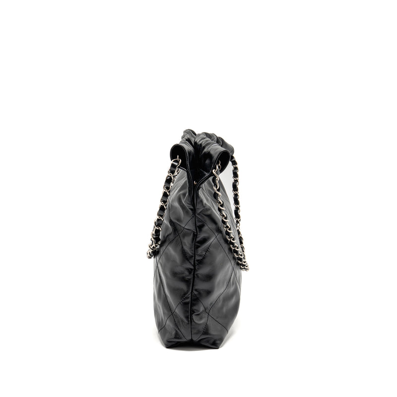 Chanel Small 22 Shiny Calfskin Black SHW (Microchip)