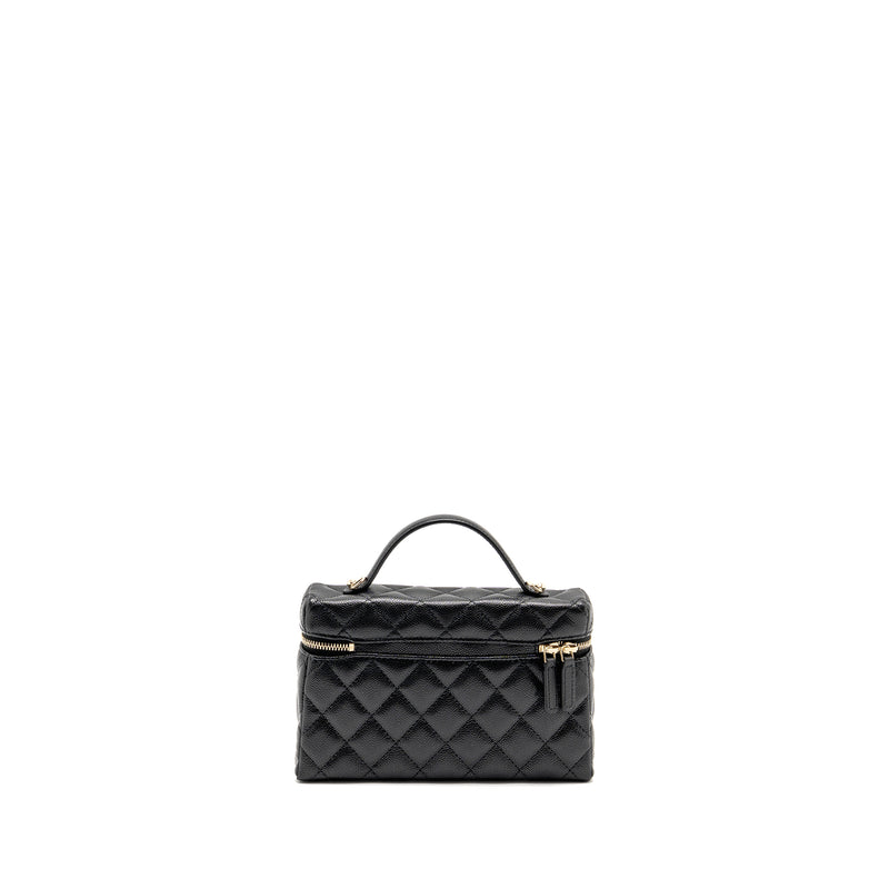 CHANEL 25P CC Top Handle Vanity Bag Caviar Black LGHW (Microchip)