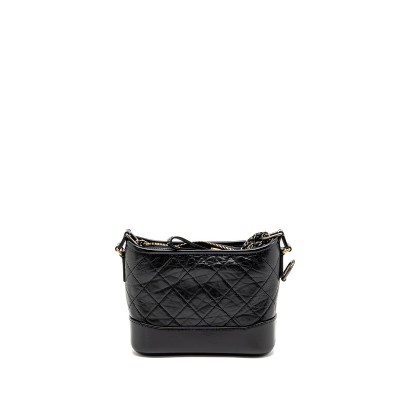 CHANEL Small Gabrielle Hobo Bag Aged Calfskin Black Multicolour Hardware