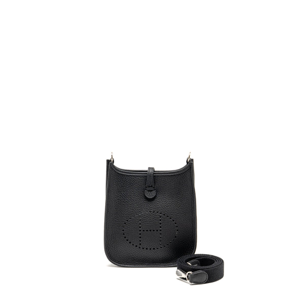 Hermes Mini Evelyne clemence black SHW Stamp W