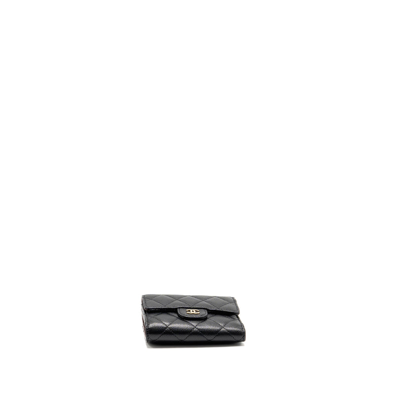 Chanel Compact Wallet Caviar Black LGHW (microchip)