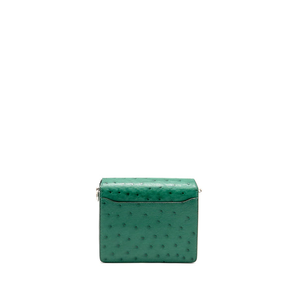 Hermes Mini Roulis Ostrich vert Verona SHW stamp A