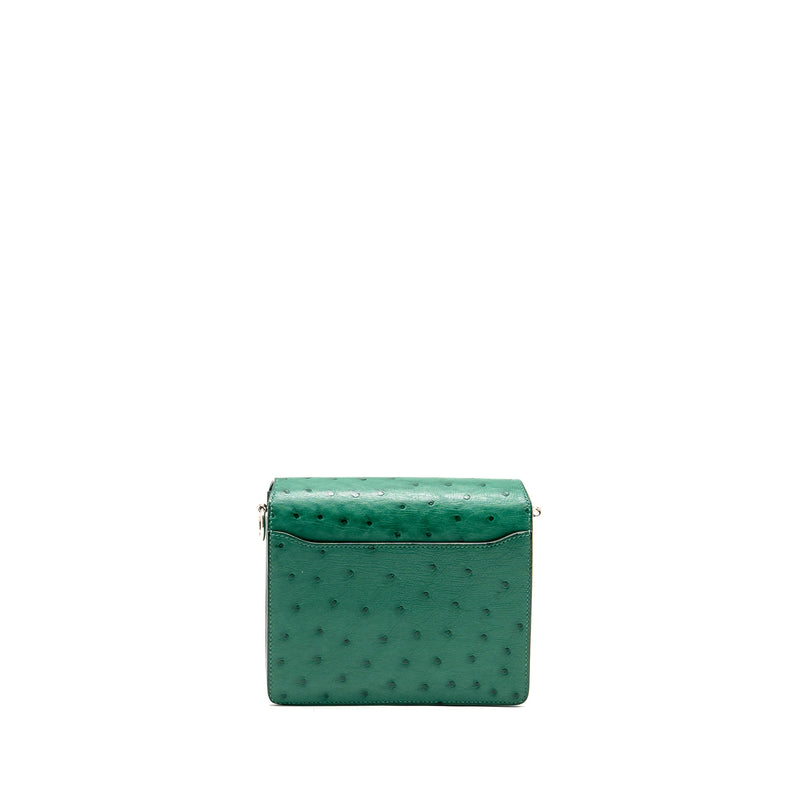 Hermes Mini Roulis Ostrich vert Verona SHW stamp A