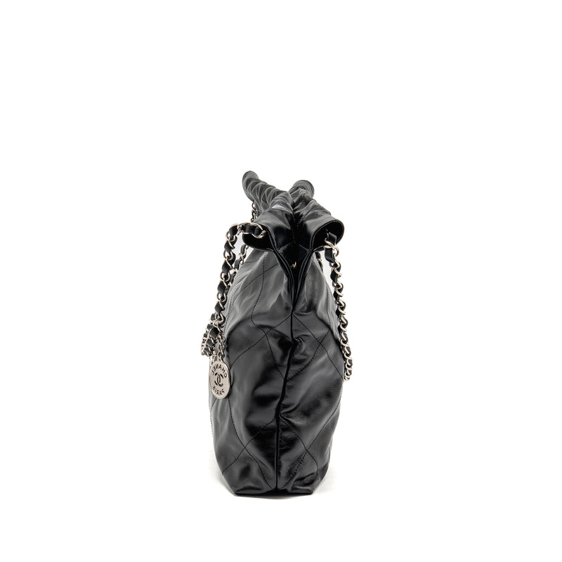 Chanel Small 22 Shiny Calfskin Black SHW (Microchip)