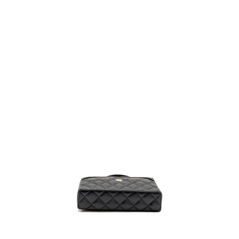 CHANEL 25P CC Top Handle Vanity Bag Caviar Black LGHW (Microchip)