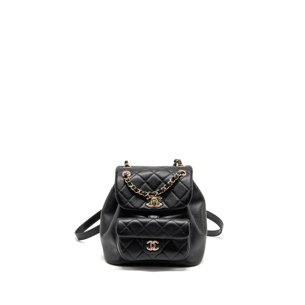 Chanel Mini Duma Backpack calfskin black LGHW (microchip)