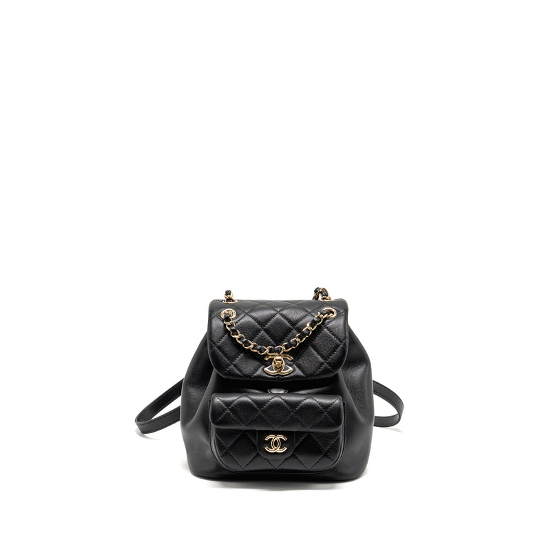 Chanel Mini Duma Backpack calfskin black LGHW (microchip)