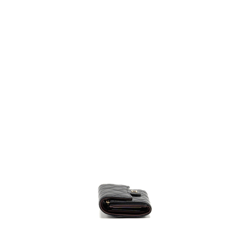 Chanel Compact Wallet Caviar Black LGHW (microchip)