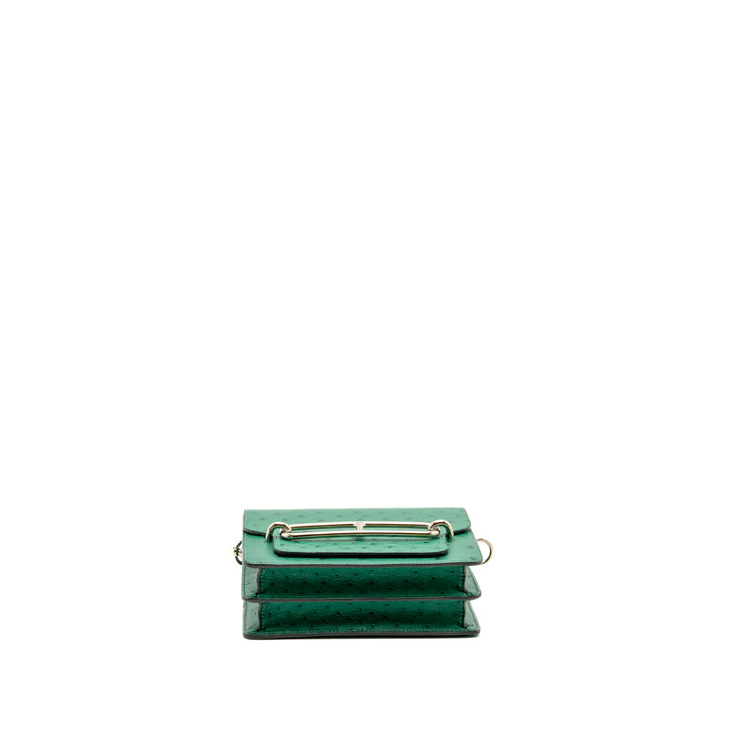 Hermes Mini Roulis Ostrich vert Verona SHW stamp A