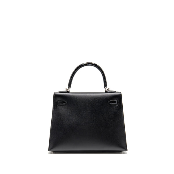 Hermes Touch Kelly 25 Madame / Crocodile Niloticus Black SHW Stamp U