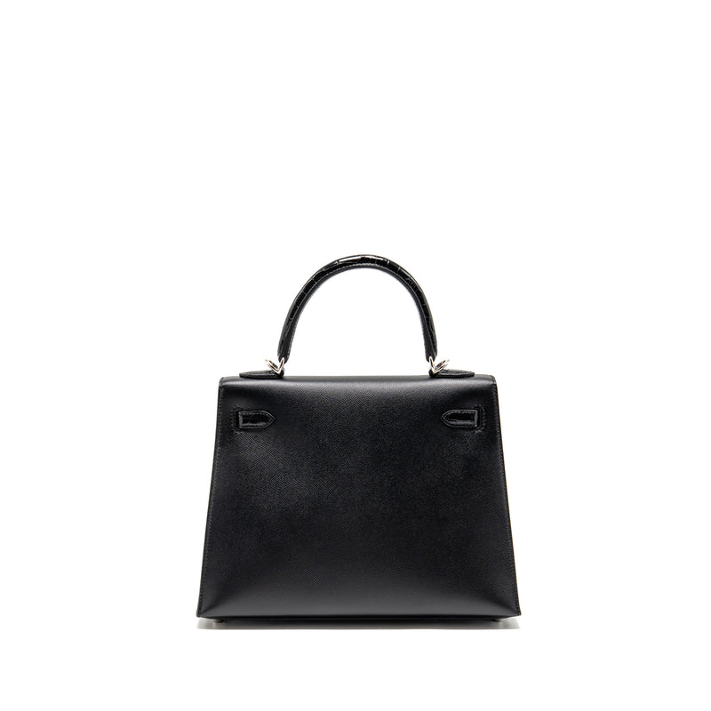 Hermes Touch Kelly 25 Madame / Crocodile Niloticus Black SHW Stamp U