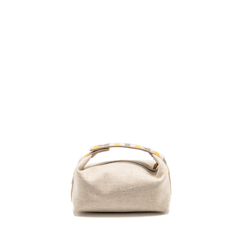 Hermes Bride-a-Brac au Carre Case, Small Model Wool Light Beige/ Multicolour SHW