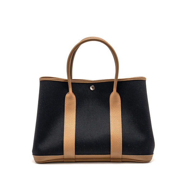 Hermes Garden Party 36 Canvas/ Negonda Black/ Alezan SHW Stamp Z