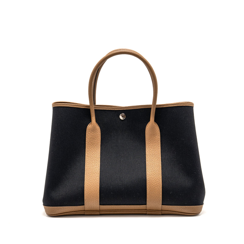 Hermes Garden Party 36 Canvas/ Negonda Black/ Alezan SHW Stamp Z