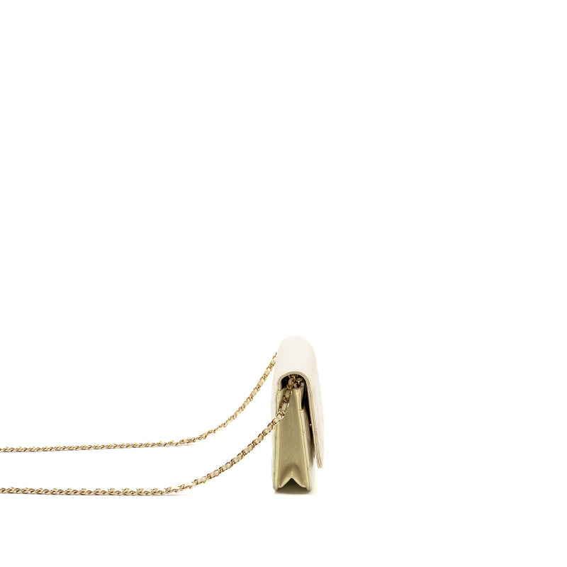 Chanel Wallet on Chain Lambskin Iridescent Ivory LGHW