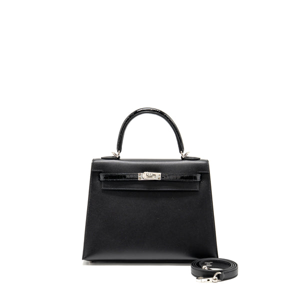 Hermes Touch Kelly 25 Madame / Crocodile Niloticus Black SHW Stamp U