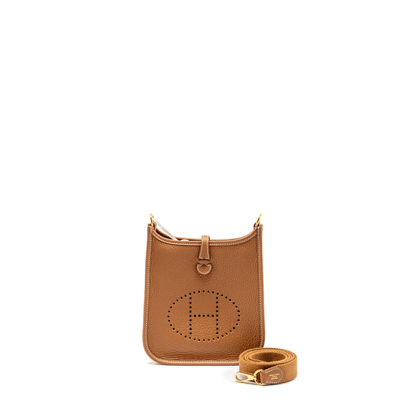 Hermes Mini Evelyne Clemence Gold GHW stamp K