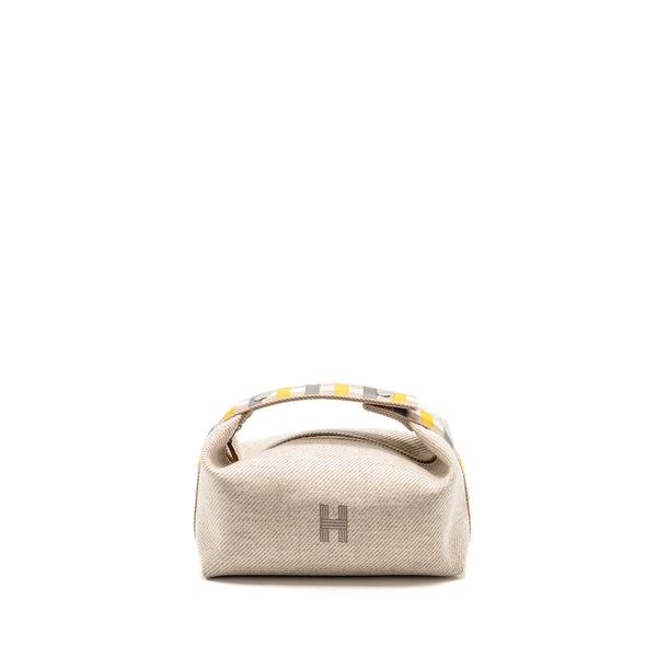 Hermes Bride-a-Brac au Carre Case, Small Model Wool Light Beige/ Multicolour SHW