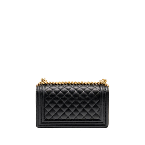 Chanel Medium Boy Bag Caviar Black GHW (microchip)