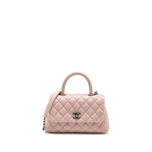Chanel Small Coco Handle Caviar Pink Ruthenium SHW