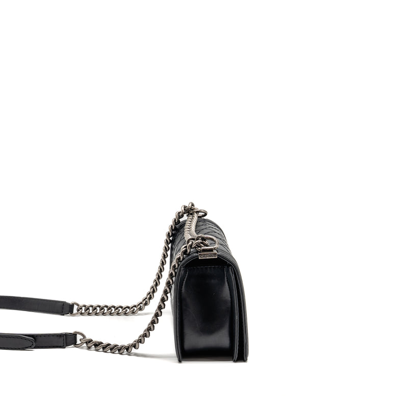 Chanel Medium Boy Bag Calfskin Black Ruthenium SHW