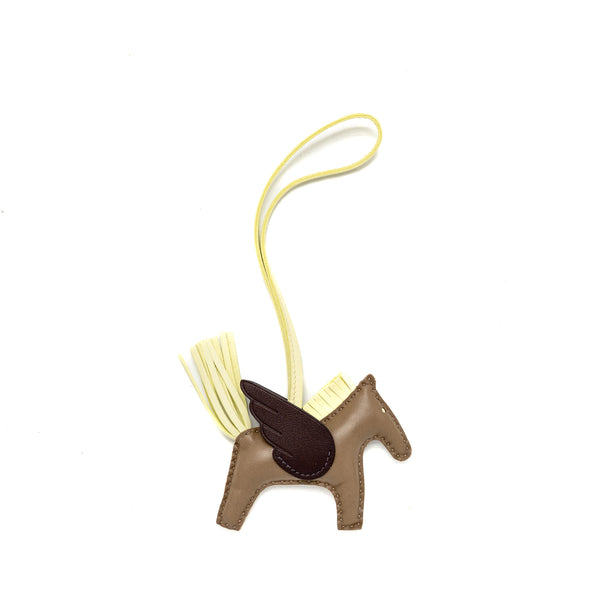 Hermes Rodeo Pegase PM Bag Charm Etoupe/Jaune Milton/Rouge Sellier Stamp B