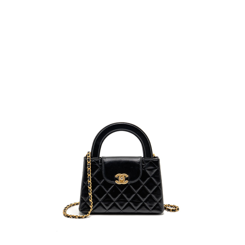 Chanel Mini Kelly Shopping Tote Bag Calfskin Black GHW (Microchip)