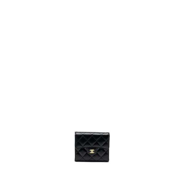 Chanel classic compact wallet caviar black GHW (microchip)