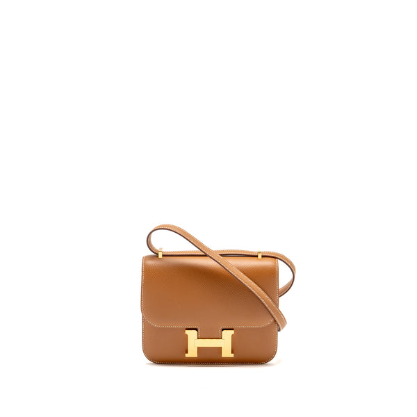 Hermes Mini Constance Epsom Gold GHW Stamp U