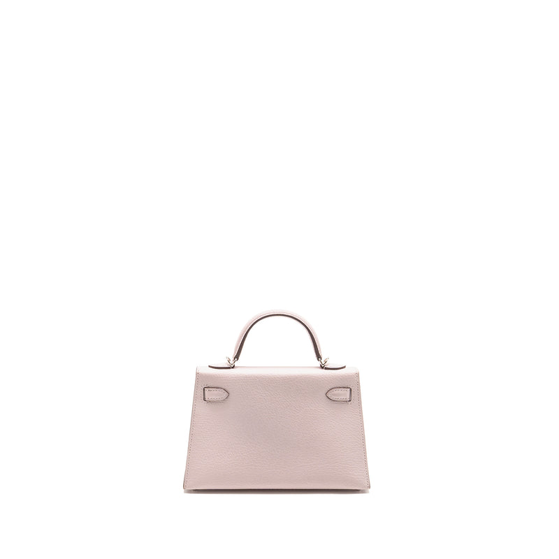 Hermes Mini Kelly II special order chevre mysore leather mauve pale / gold SHW stamp B