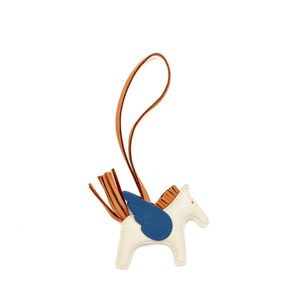 Hermes Rodeo Pegase PM Bag Charm Carie/Gold/Bleu Tie Stamp W