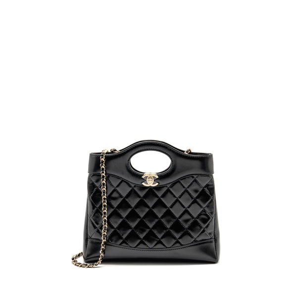 Chanel Mini 31 Bag Shiny Calfskin Black LGHW (Microchip)